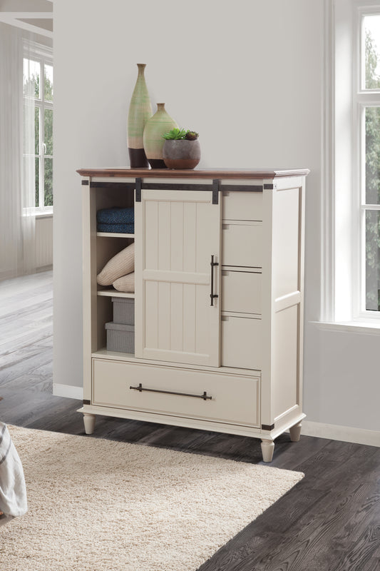 Farmhouse Chic Sliding Door Chest