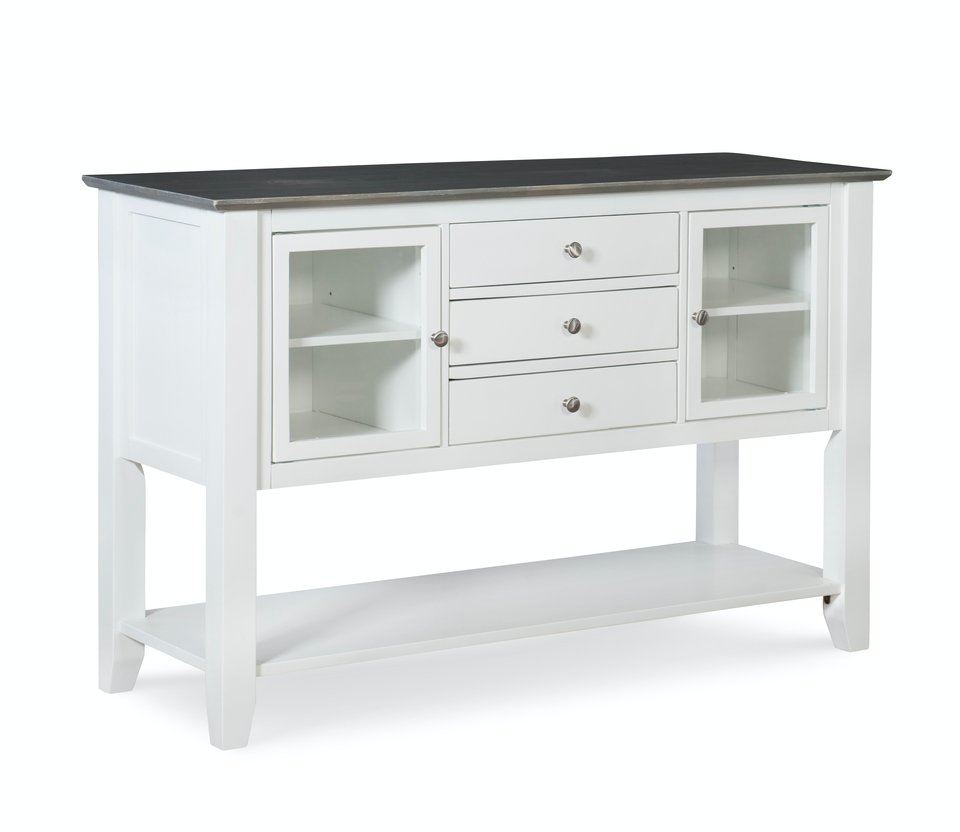 Cosmopolitan Dining Server in Heather Gray & White