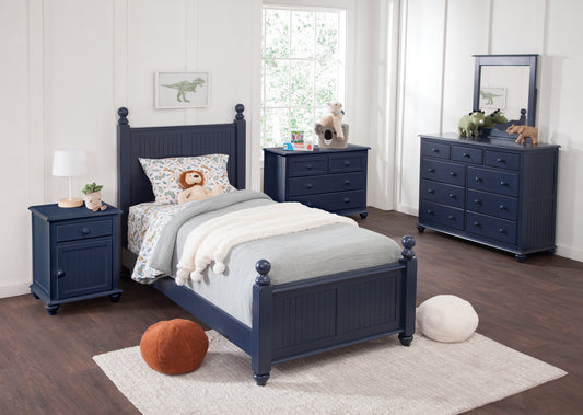 Cottage Bed – Denim Blue & Pure White