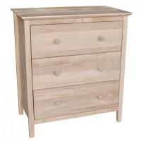 High Tide Brooklyn 3-Drawer Chest  (KD) - Pure White